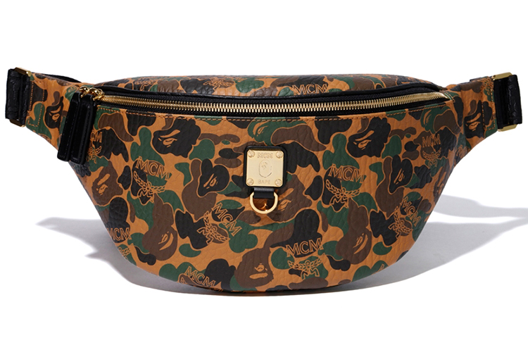 

MCM Коллаборация Кожаная Поясная Сумка Regular Унисекс Желтый Камуфляж A BATHING APE