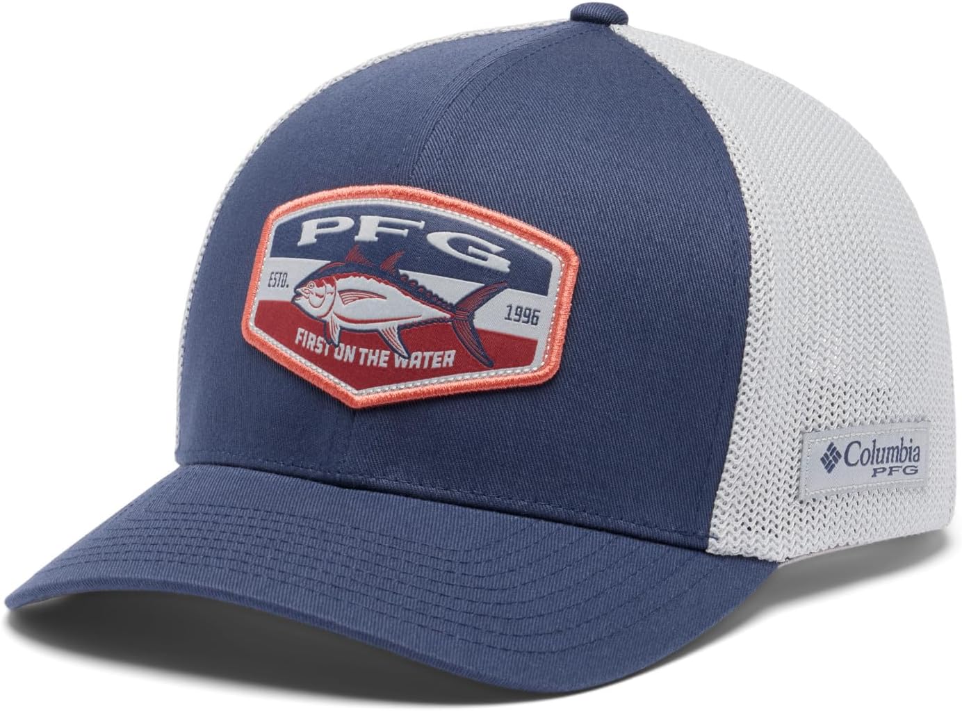 

Бейсболка Columbia Unisex-Adult PFG Patch Mesh, Nocturnal/Cool Grey/Big Badge Tuna