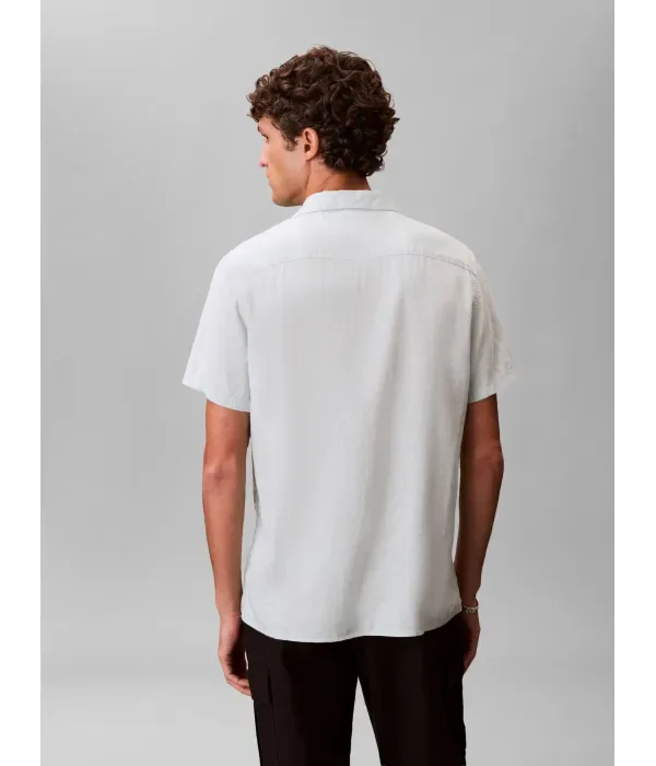 Льняная рубашка classic fit Calvin Klein, фисташковый — фото 3
