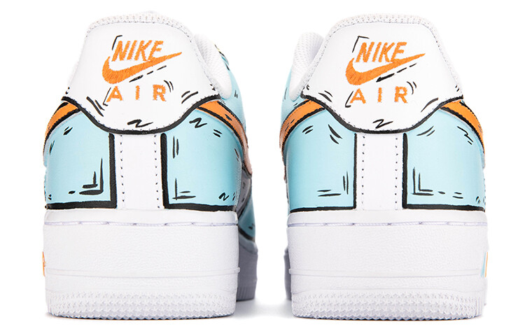

Кроссовки Nike Air Force 1 Skateboard Shoes Men Low-Top Blue Orange/Yellow