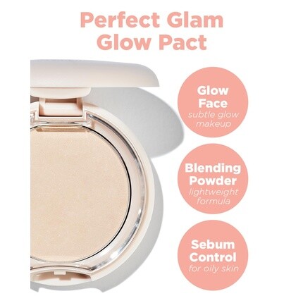 SAEM Glam Glow Pact Осветляющая прессованная пудра для жирной и комбинированной кожи, матовая и сияющая, очищающая поры, контролирующая выделение кожного сала, с естественным сияющим сиянием, 0,3 унции Thesaem — фото 2