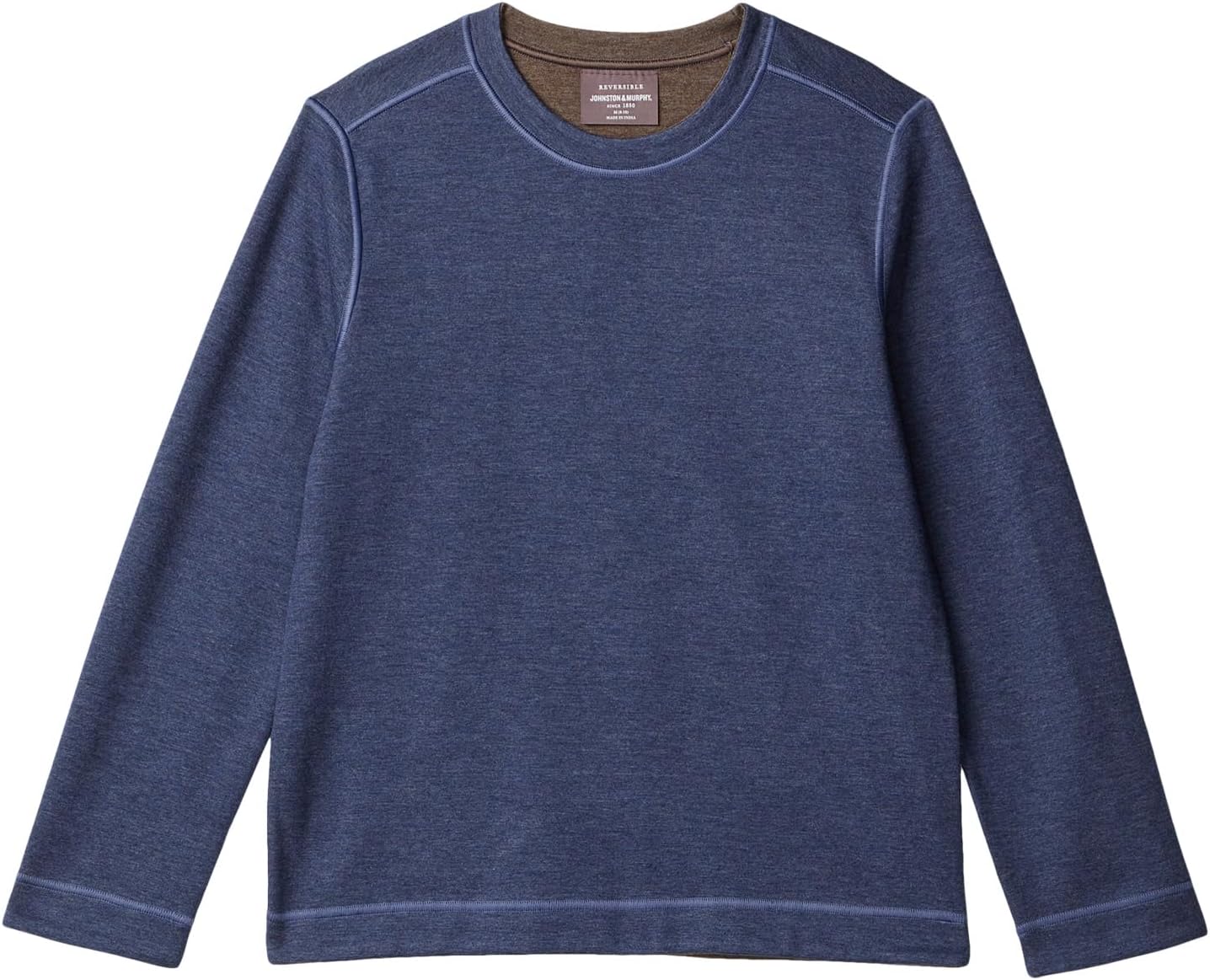 

Толстовка Johnston & Murphy Kids Reversible Solid Crew Neck, цвет Navy/Brown