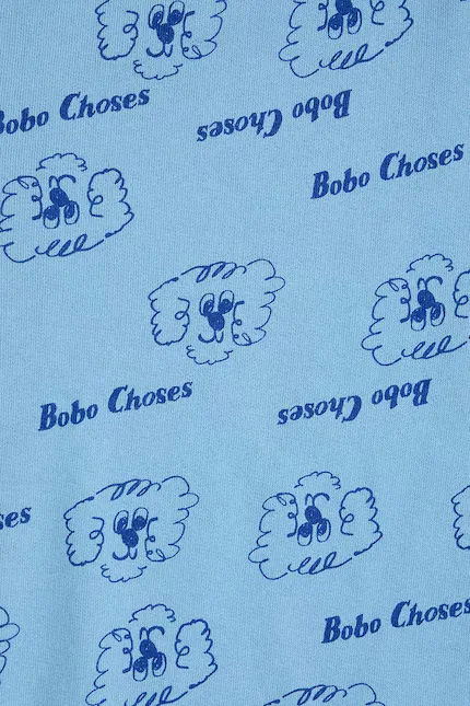 Толстовка детская с принтом Pickles The Dog Bobo Choses, синий — фото 2