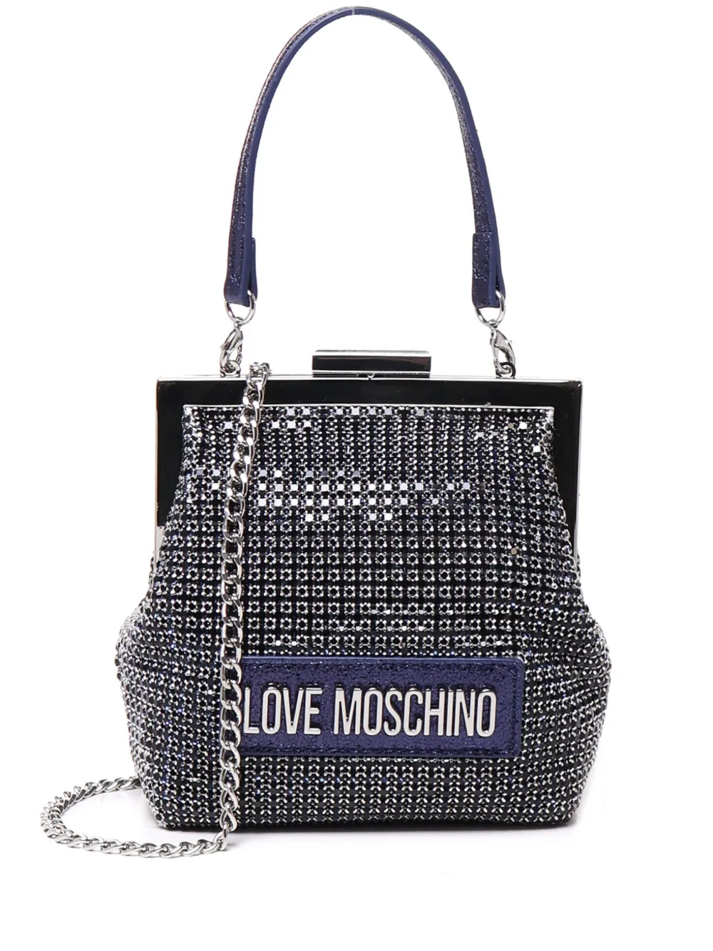 

Клатч с логотипом Love Moschino, металлик