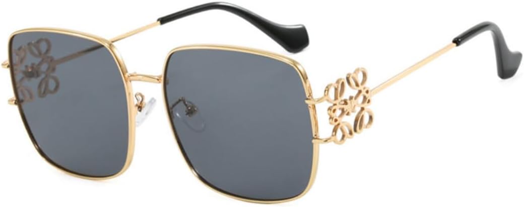 

Женские солнцезащитные очки – дизайнерские квадратные и овальные оправы, роскошные большие солнцезащитные очки с металлическим цветочным узором, защита от УФ-излучения UV400 B-Orbit-X, Gold/Black|gray