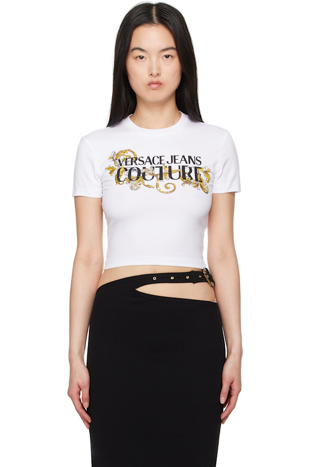 

Футболка с кристальным контуром Barocco Versace Jeans Couture, мультиколор