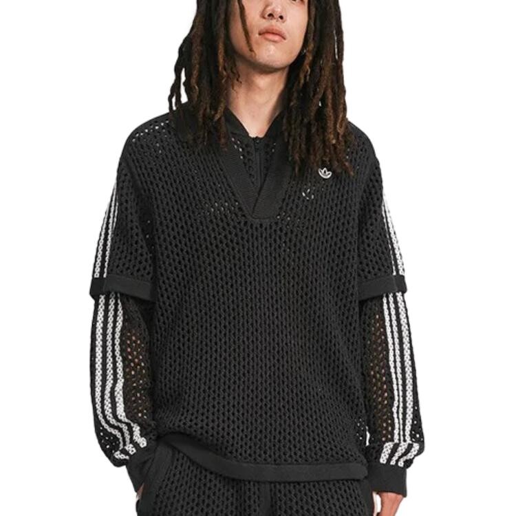 Рубашка поло Adidas X Edison Chen Crochet Adidas Originals, черный — фото 4