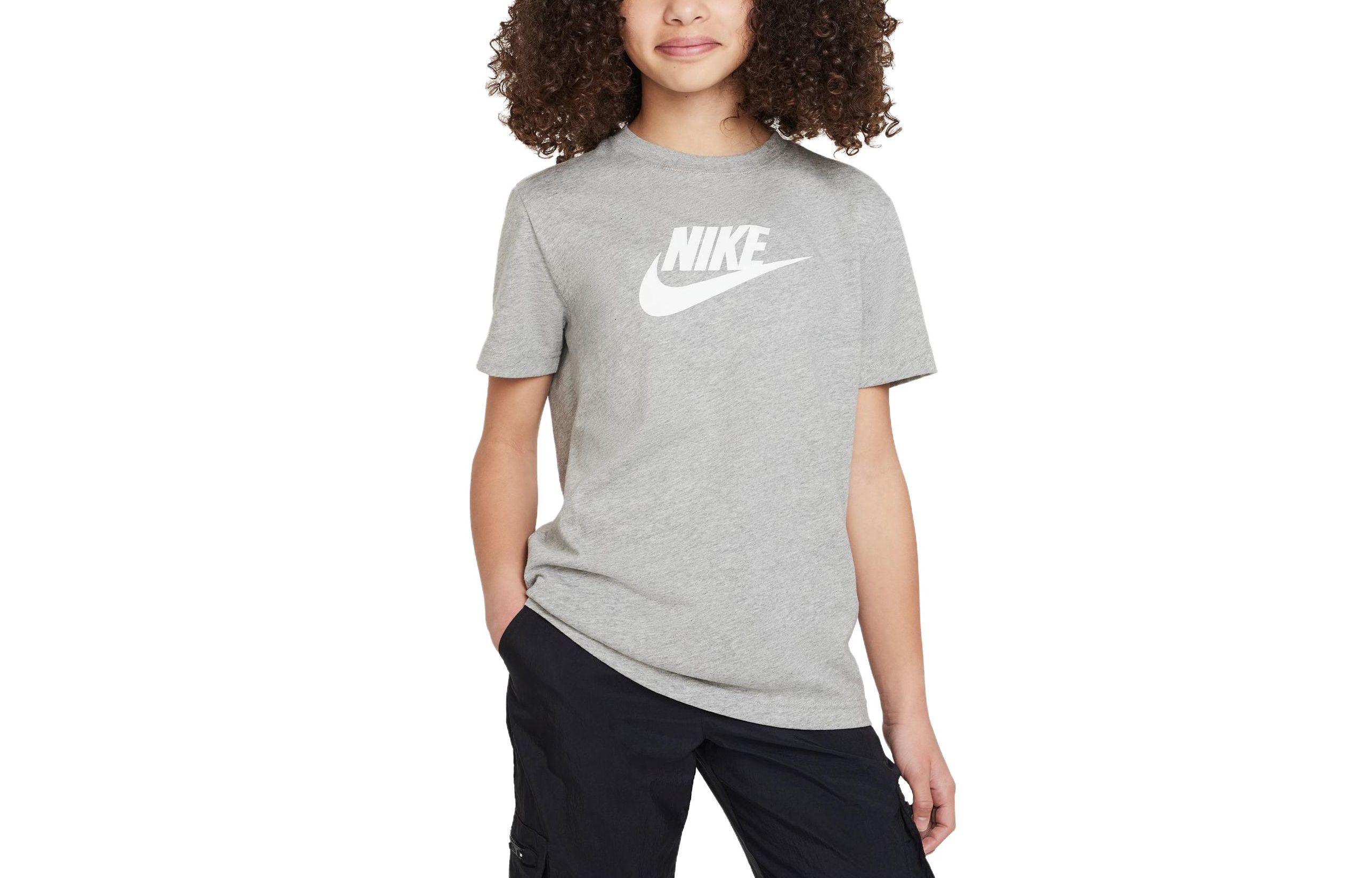 Футболка детская Nike темно-серая тонированная — фото 2