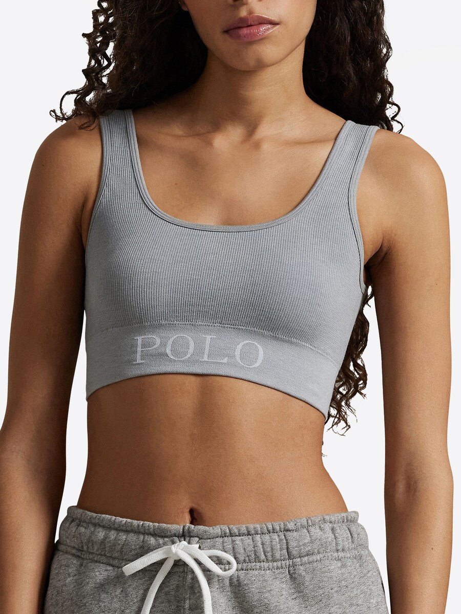 Бюстгальтер-бралетт Polo Ralph Lauren  Ribbed Seamless, серый — фото 3