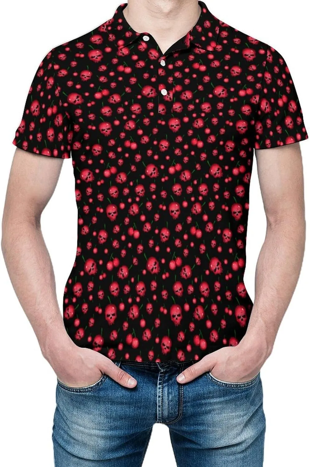 

Мужская поло для гольфа 80s ретро с коротким рукавом и принтом