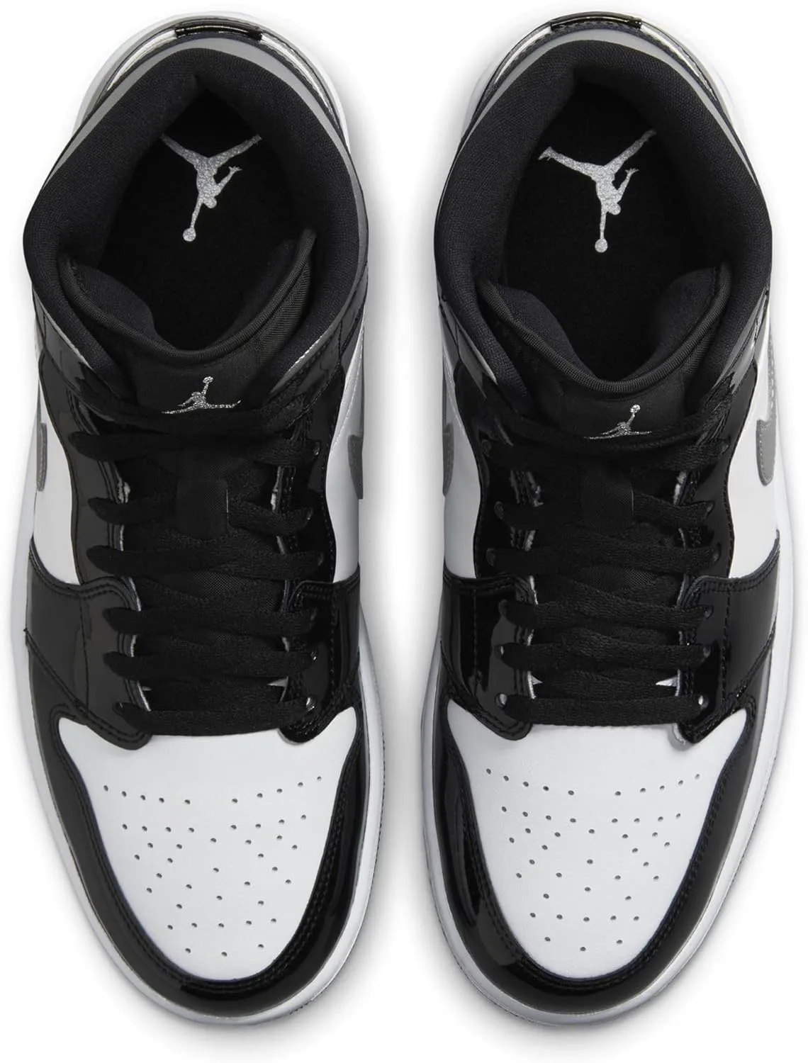 Мужские кроссовки Nike Air Jordan 1 Mid SE, черный/белый/металлик золотой/металлик серебряный — фото 4