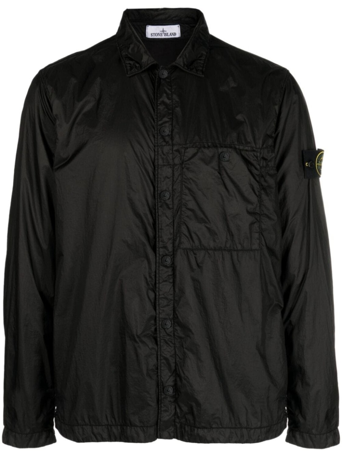 

Stone Island Compass-motif shirt jacket, черный