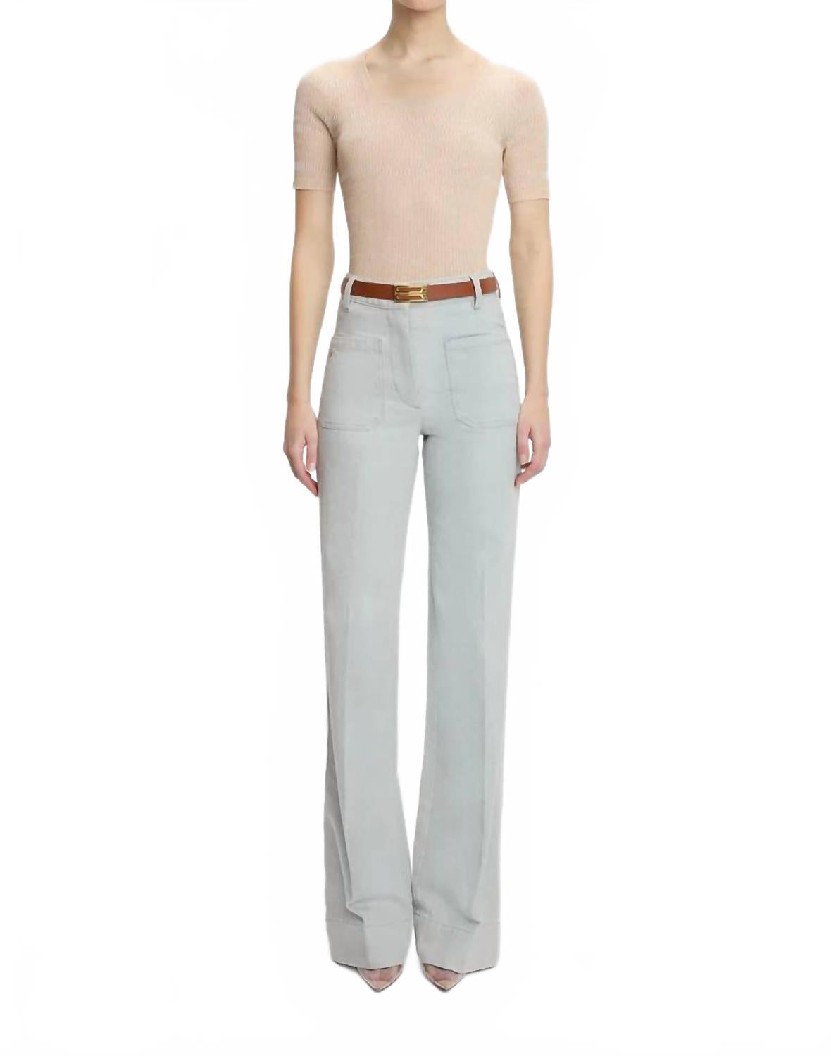 

Джинсы Alina с высокой талией в светло-голубом цвете Victoria Beckham