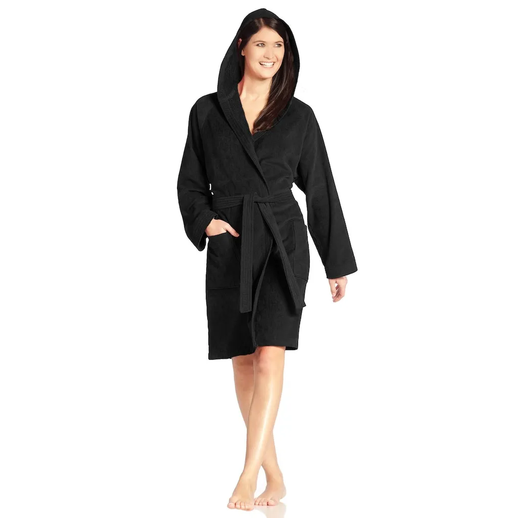 

Махровый халат для мужчин и женщин Texas, идеально подходит для сауны и спа, гостиничный халат, утренний халат 1 шт., для женщин и мужчин Vossen, черный