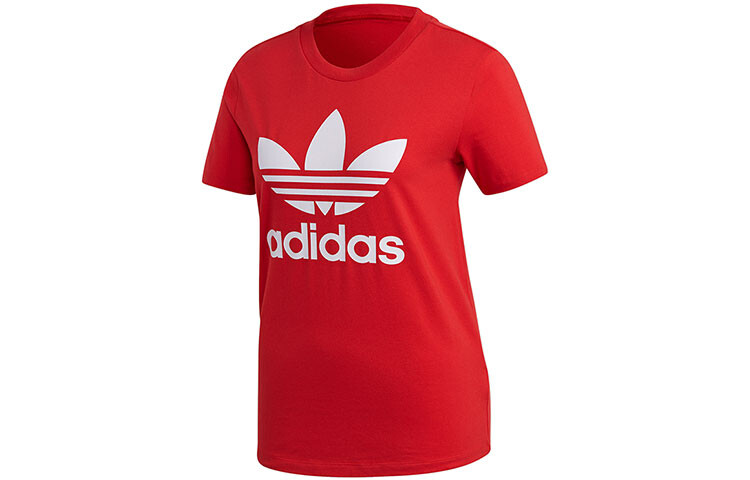

Футболка с трилистником женская красная Adidas Originals