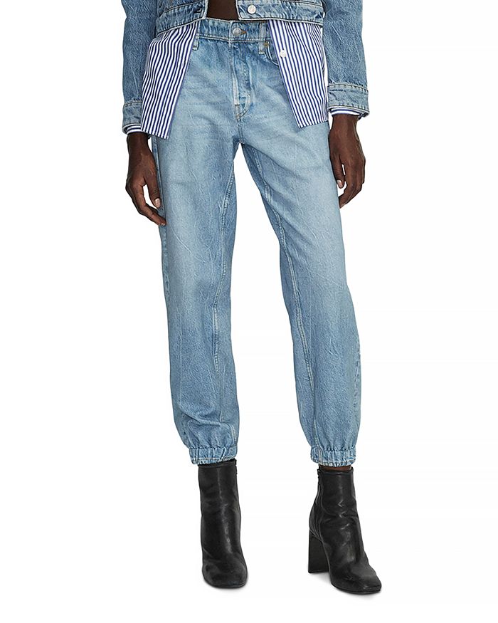 

Джинсы-джоггеры из хлопковой махровой ткани Miramar rag & bone, синий