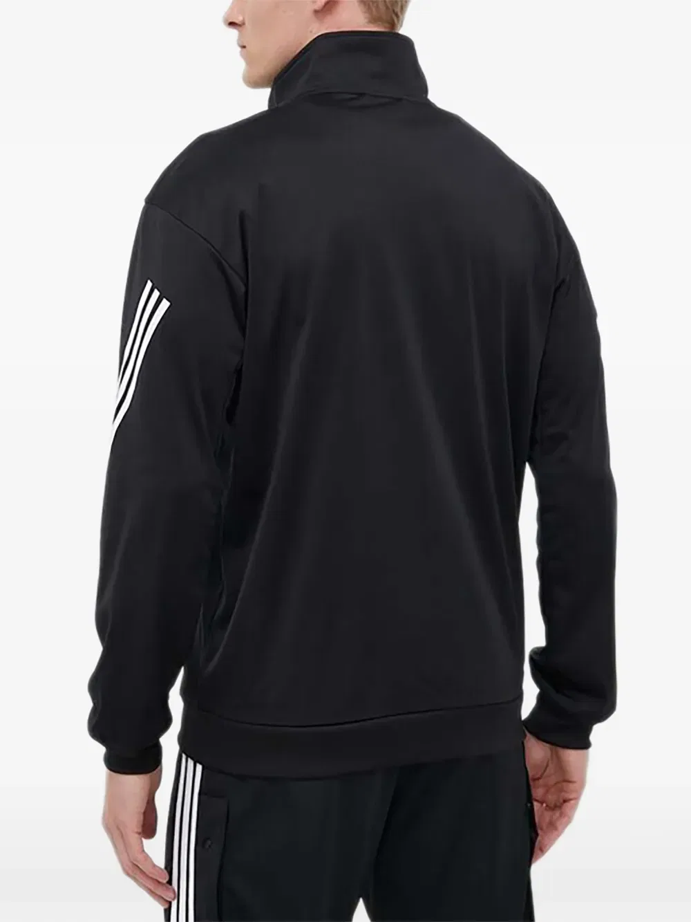 Полосатая куртка на молнии Adidas, черный — фото 3