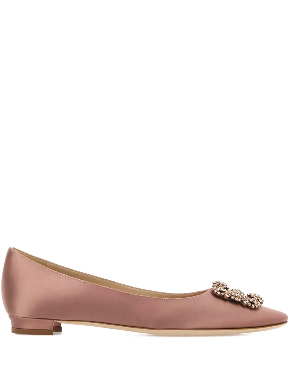 Туфли-лодочки Hangisiflat, украшенные кристаллами Manolo Blahnik, розовый
