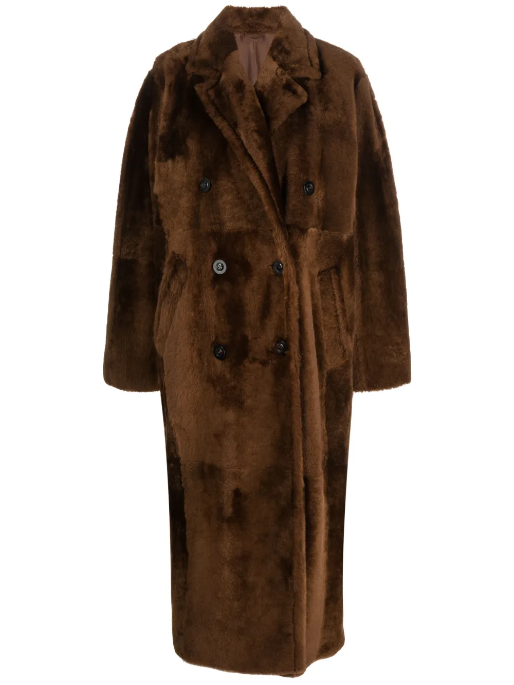 

Двубортное пальто с зазубренными лацканами MAX MARA, коричневый