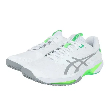 Мужские теннисные кроссовки для грунта «Solution Speed FF 4» от ASICS, White X Green