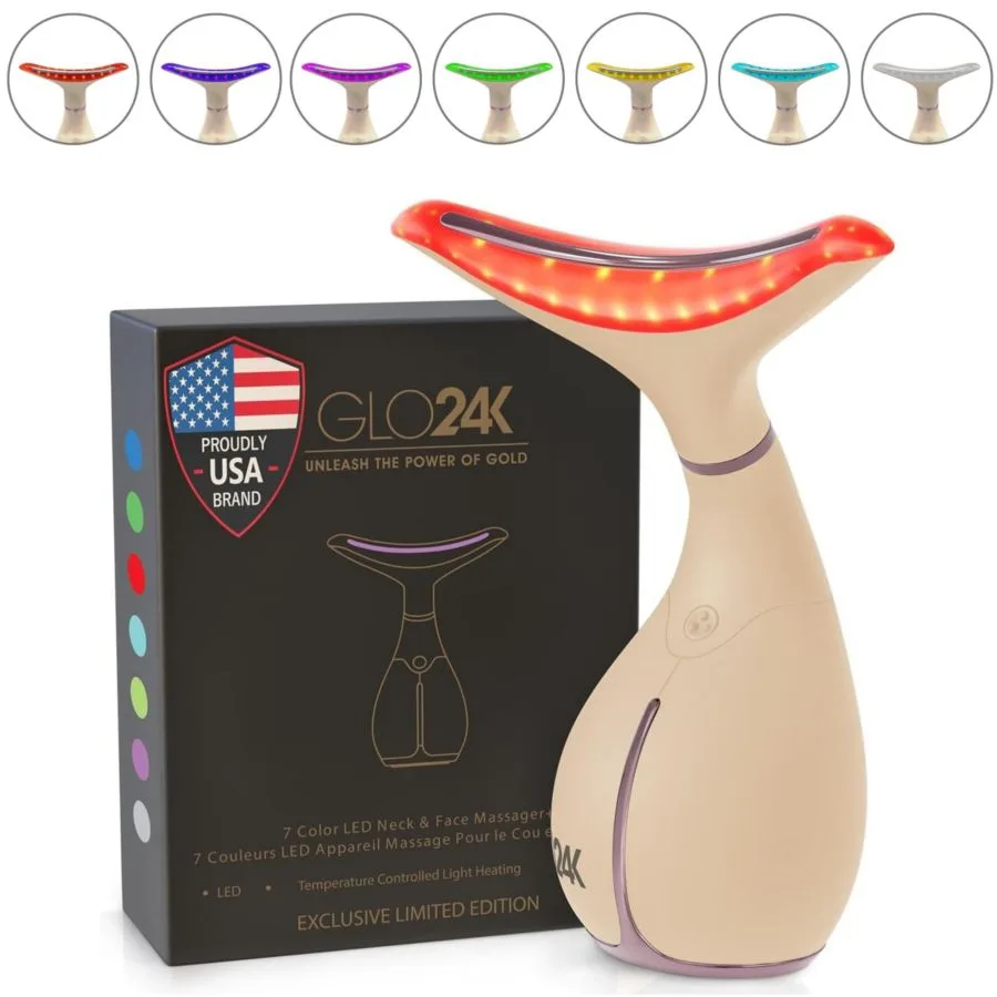 Крем для лица Glo24K — Цветный светодиодный прибор для ухода за лицом и шеей - ограниченная серия