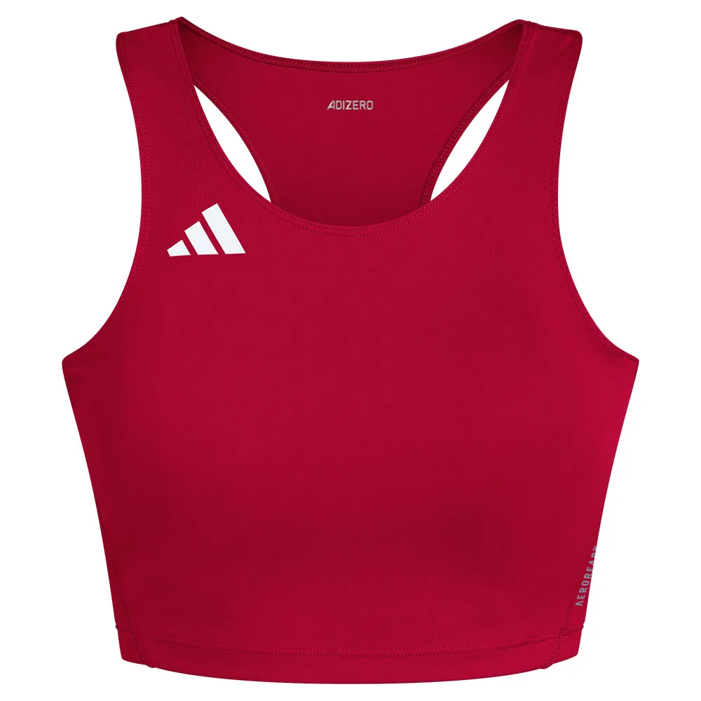 Спортивный топ adidas Adizero Essentials Crop, красный — фото 3