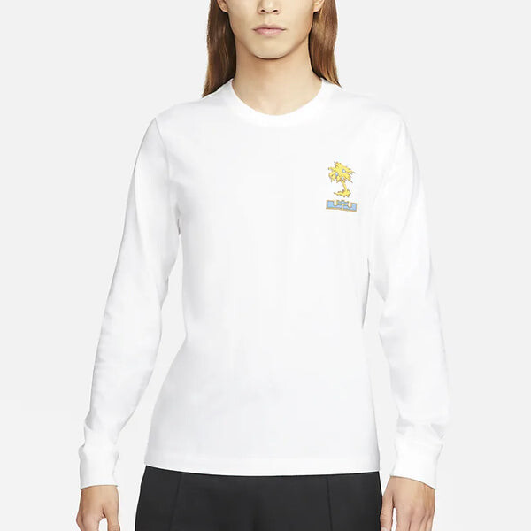Футболка Men's Nike Lebron Sfg Basketball Sports Printing Round Neck Long Sleeves White T-Shirt, белый — фото 3
