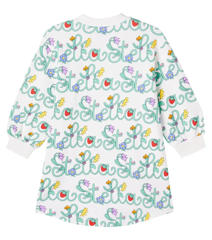 Платье-толстовка из хлопкового трикотажа с логотипом Stella McCartney Kids, белый — фото 4