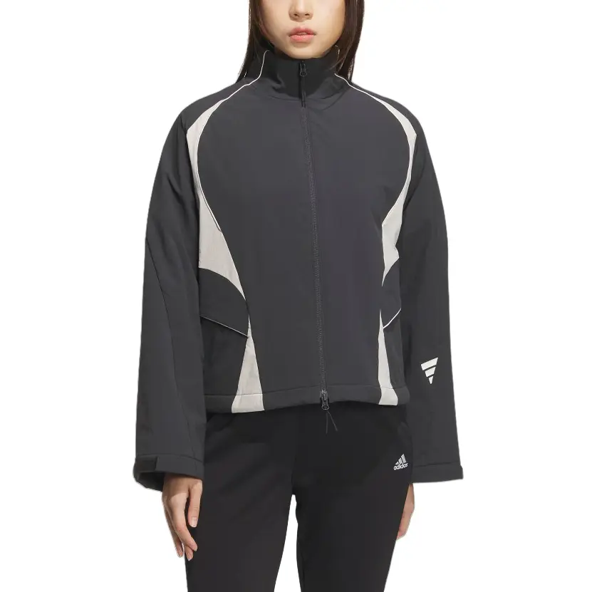 Adidas Женская куртка угольно-черная ярко-белая, Carbon Black/Bright White — фото 3