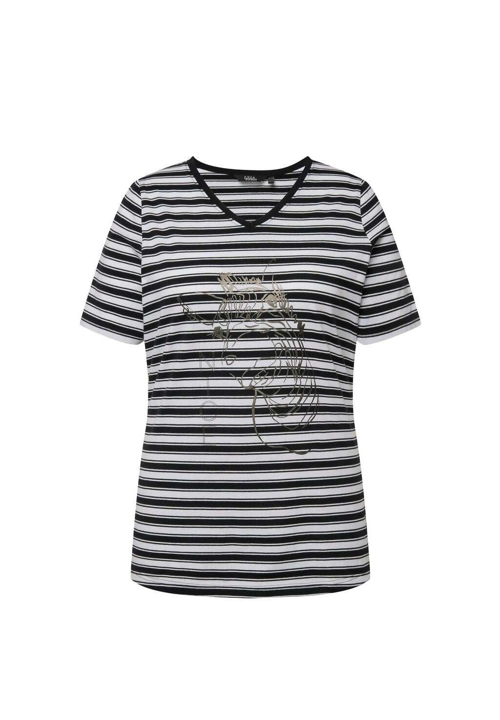 

Футболка с принтом STRIPED ANIMAL GRAPHIC Ulla Popken, черный