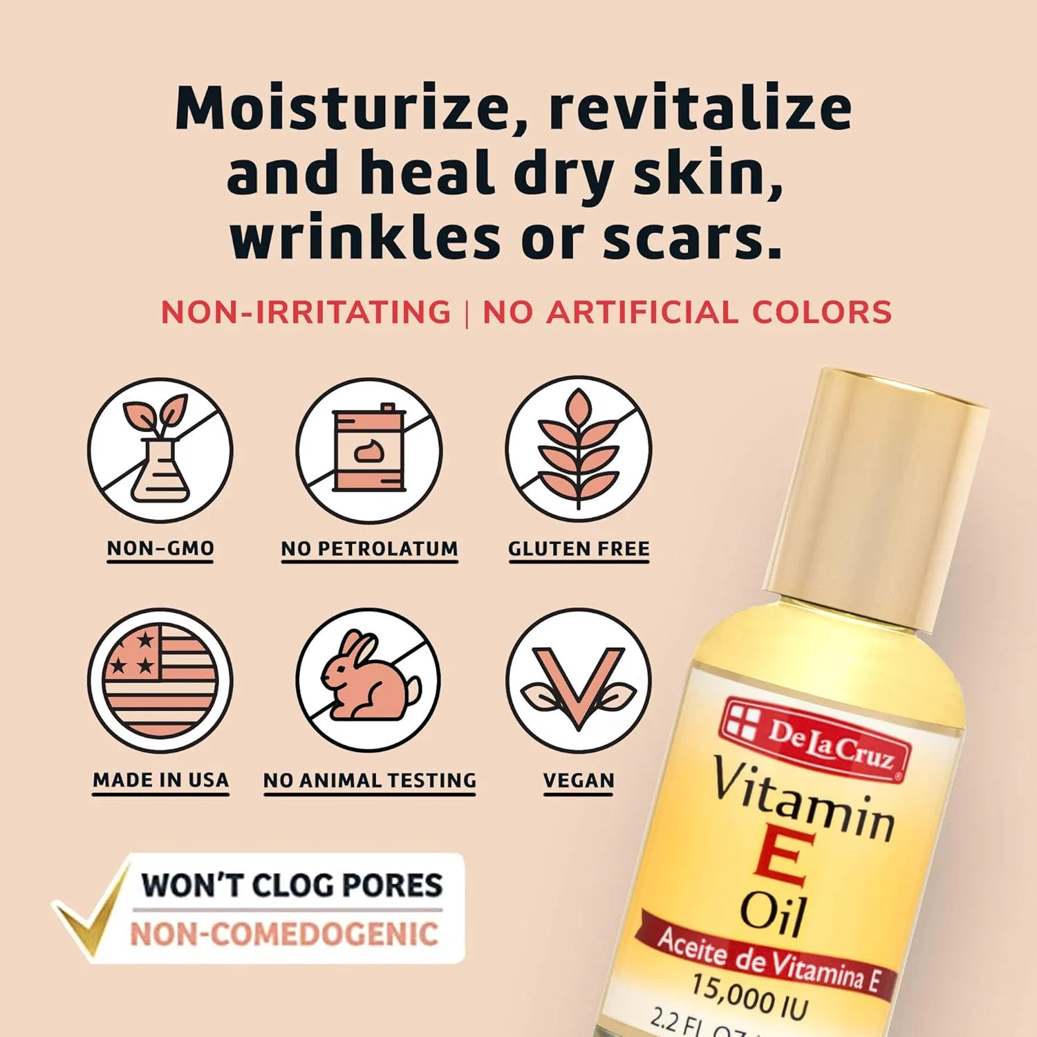 Масло для лица De La Cruz — Vitamin E Oil, 65 мл — фото 3