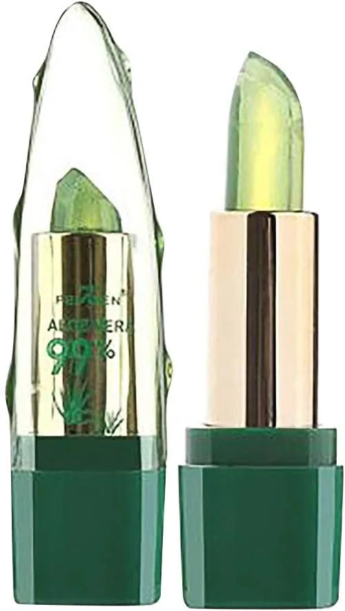 Бальзам для губ AIHOU Aloe Change Lipstick Plant Lip Jelly Gel Chameleon Balm Temperature Lipstick, зеленый