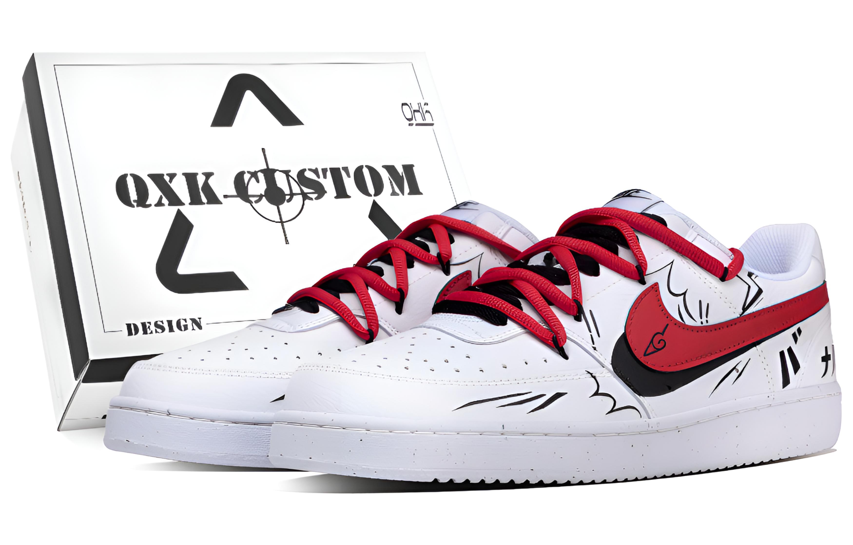 

Nike Кроссовки для скейтбординга Court Naruto, устойчивые к истиранию и скольжению, низкие, унисекс, бело-красные [Специальная коробка для обуви], цвет White Red[Special Shoe Box]