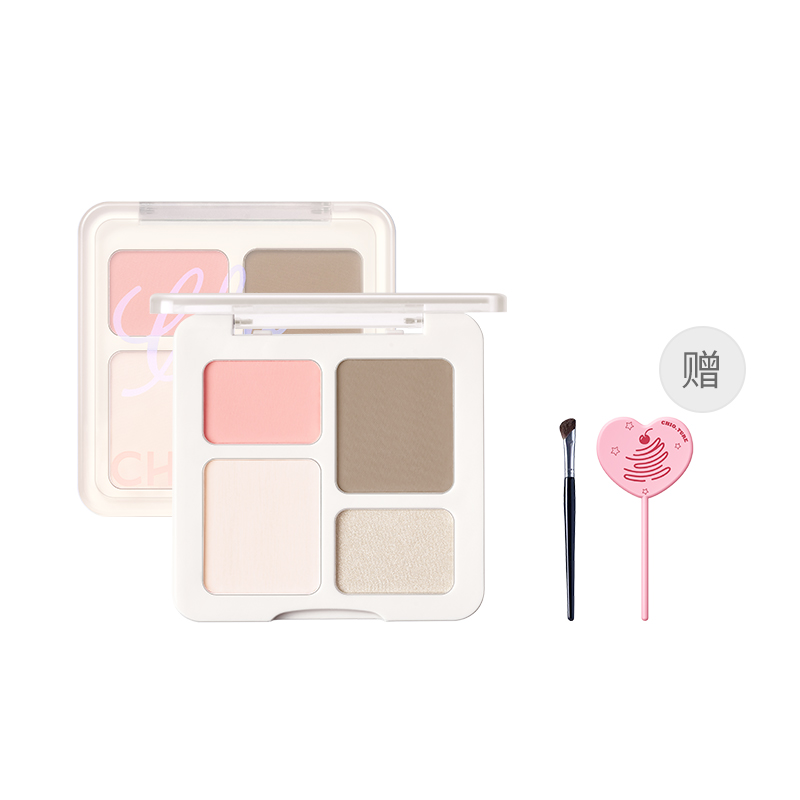 

Палетка для контуринга и румян с хайлайтером, 4 оттенка, легко растушевывается, натуральный эффект, 10 г CHIOTURE