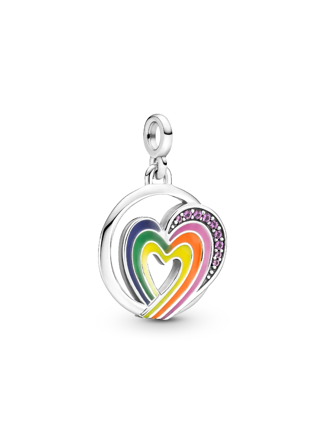 

Шарм Pandora ME Rainbow Heart of Freedom Medallion, серебро 925 пробы