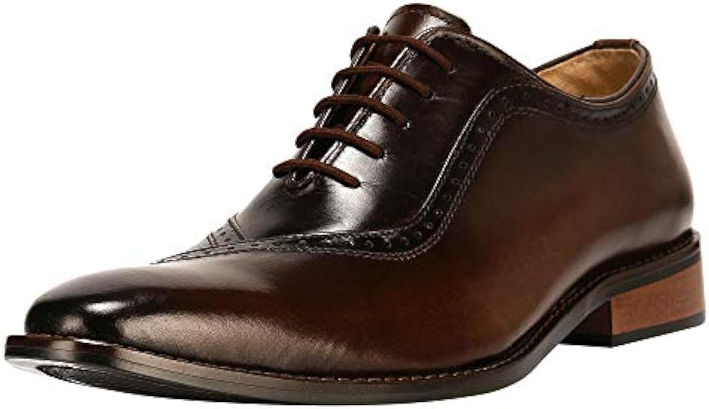 

Мужские оксфорды LIBERTYZENO с блестящим носком из натуральной кожи на шнуровке, для взрослых, для Рождества, коричневый