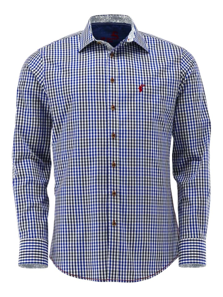 

Традиционная рубашка Аркая темно-синего цвета OS-Trachten