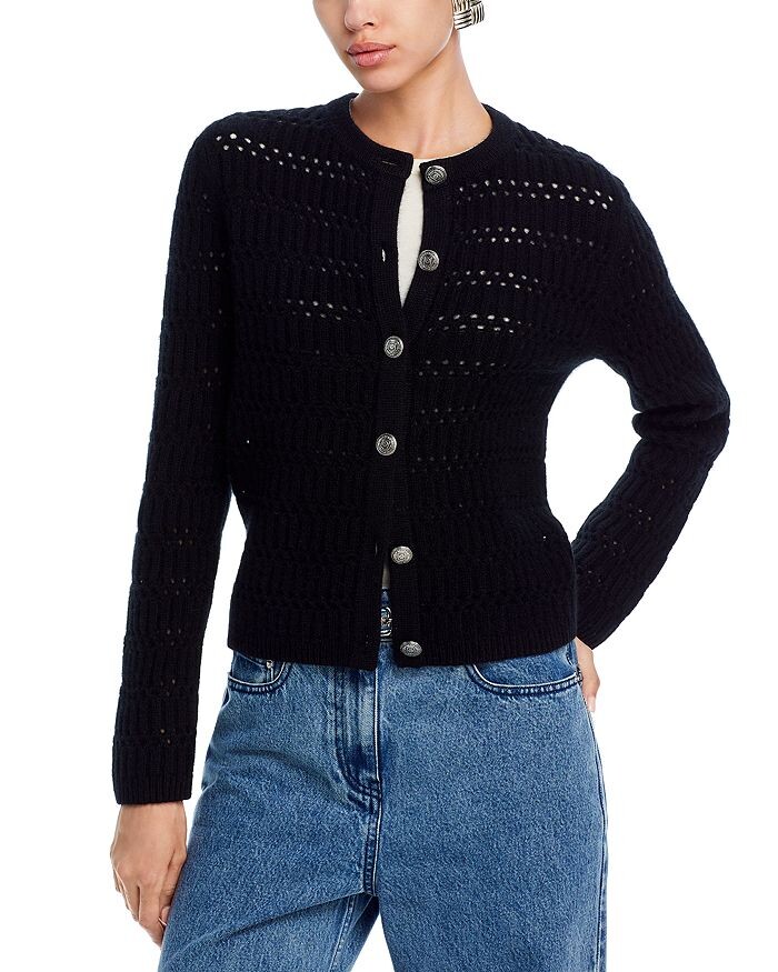 

Кашемировый кардиган крючком C by Bloomingdale C by Bloomingdale's Cashmere, черный