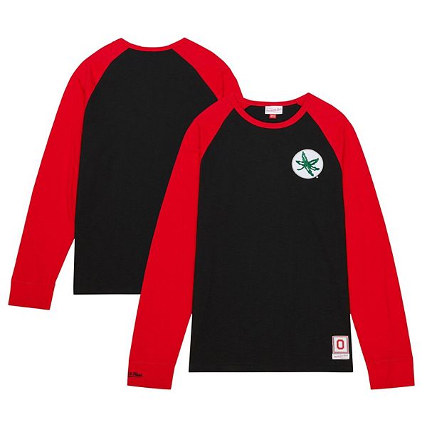 

Мужская черная футболка Ohio State Buckeyes Legendary Slub Raglan с длинным рукавом Mitchell & Ness