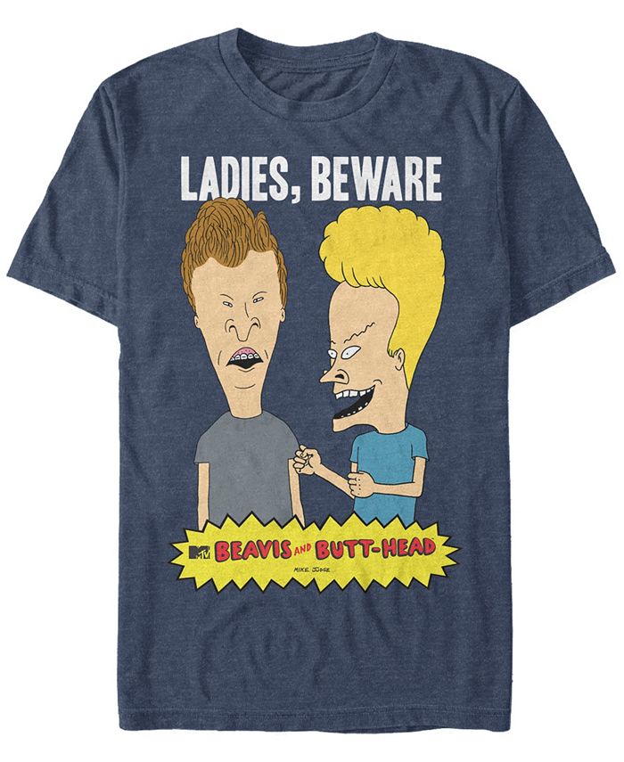 

Мужская футболка Beavis and Butthead Ladies Beware с короткими рукавами Fifth Sun, синий