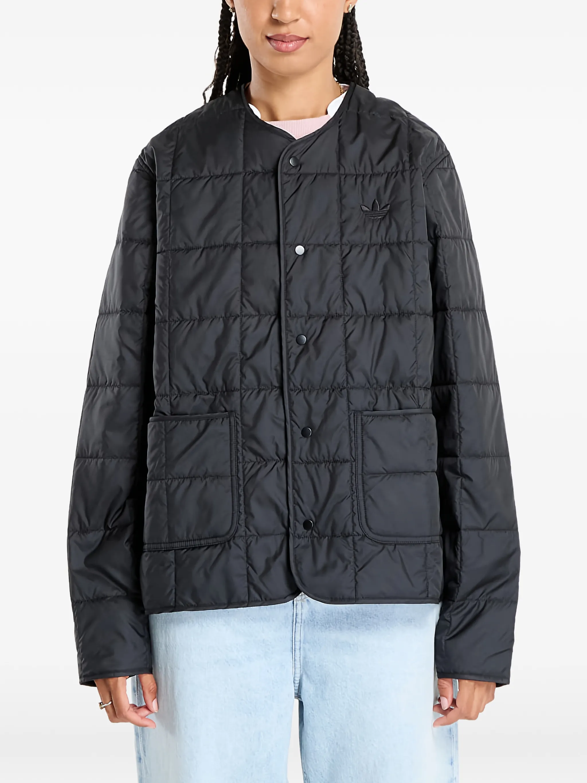 

Стеганая куртка essentials Adidas, черный