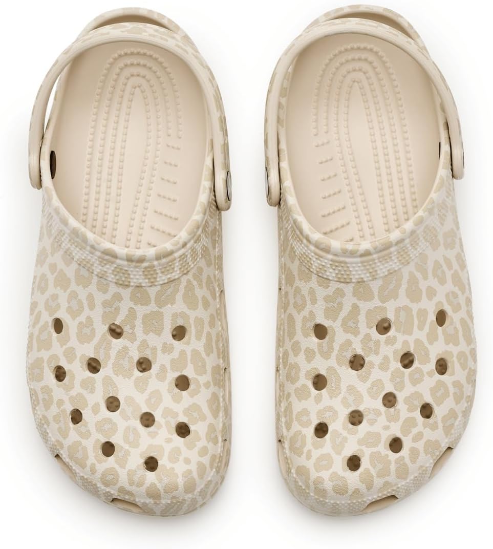 Унисекс сабо Crocs Classic с графическим принтом, Almond Tint/Leopard — фото 2