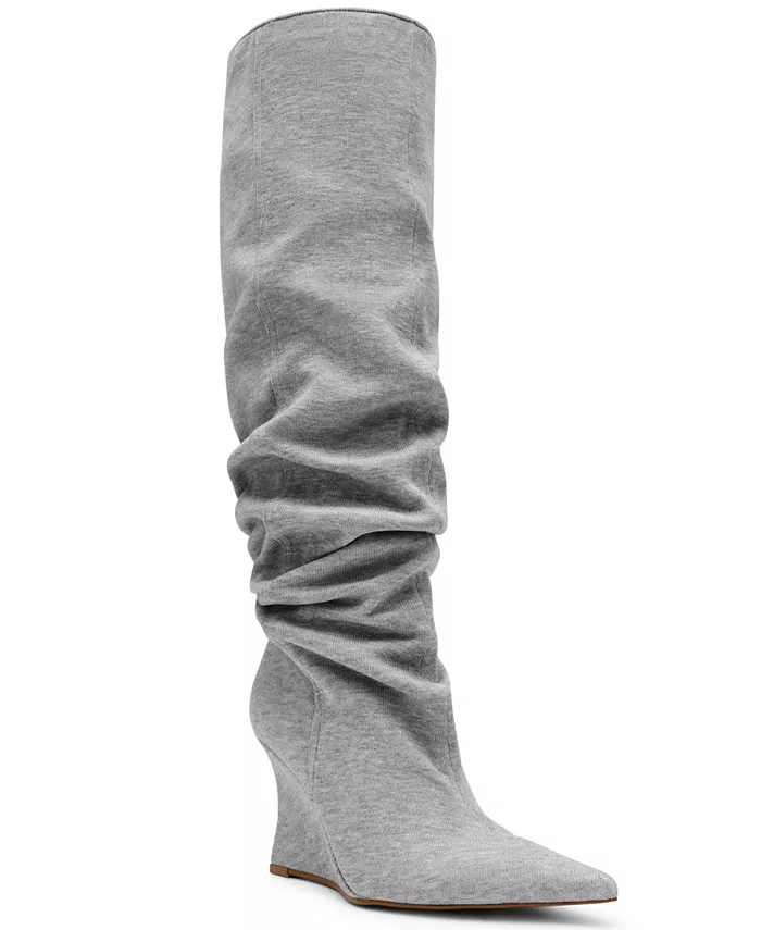 Женские сапоги-чулки Distortion с клиновидным каблуком, Regular и Wide Calf Steve Madden, красный