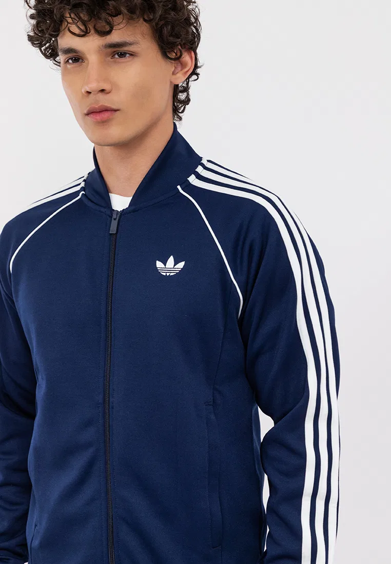 Толстовка спортивная, модель Track Top, SST Adidas, индиго — фото 4
