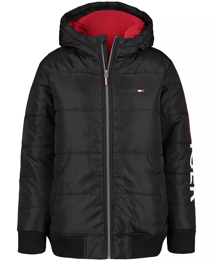 

Детская и мальчиковая куртка-бомбер с логотипом Hilfiger Tommy Hilfiger, черный