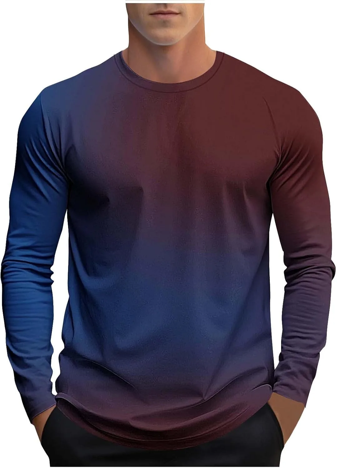 

Мужская футболка с длинным рукавом и градиентным принтом Xiaojmake