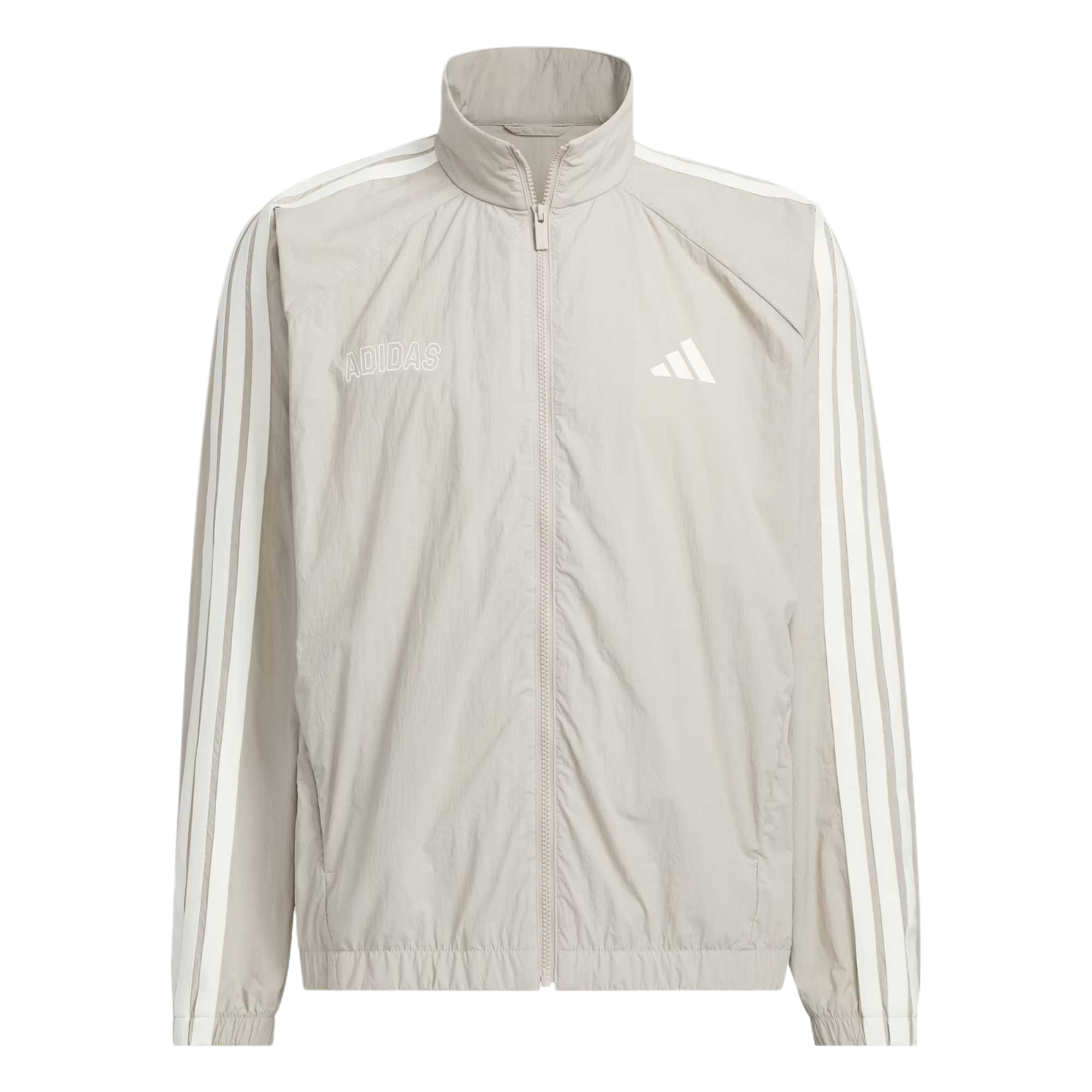 Мужская спортивная куртка с воротником-стойкой, средней жесткости Adidas, серый белый (includes 3 pairs of adidas socks) — фото 2