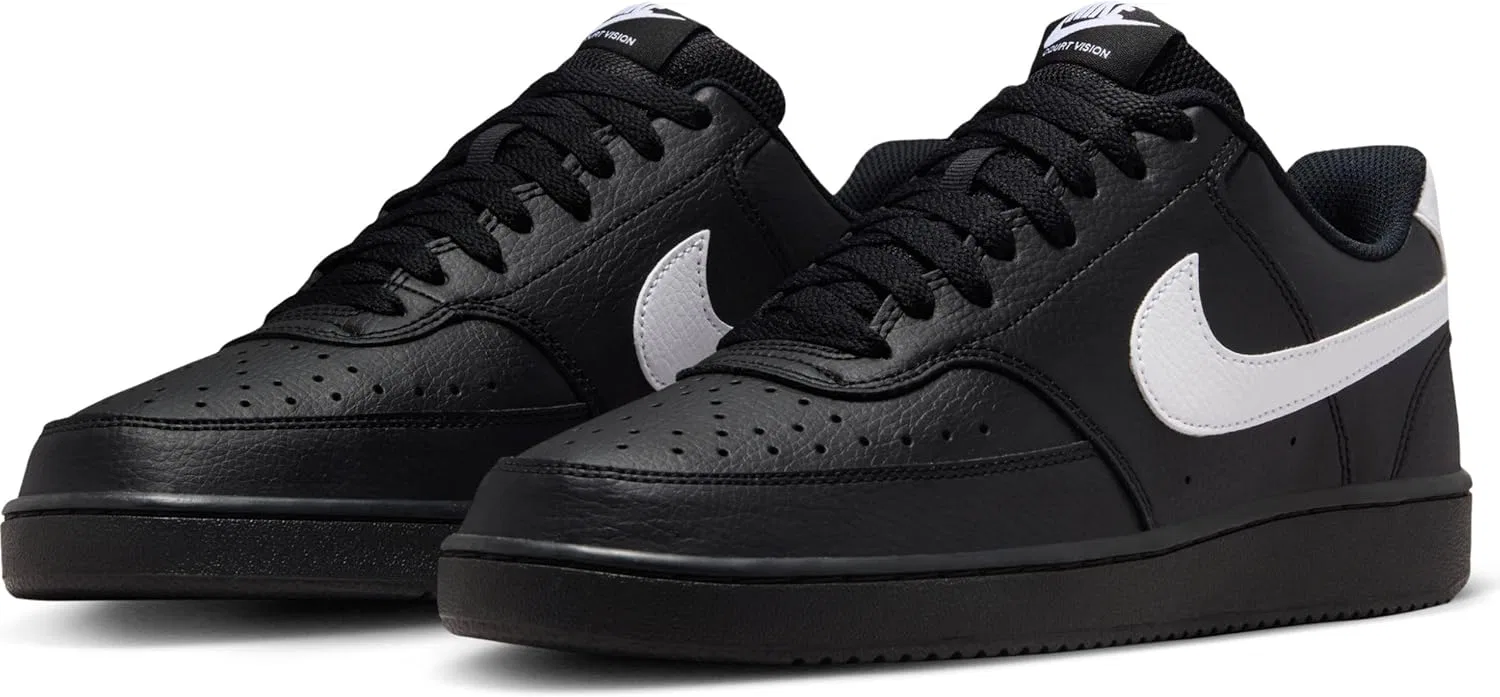 Мужские баскетбольные кроссовки Nike Court Vision Low, Black / White — фото 2