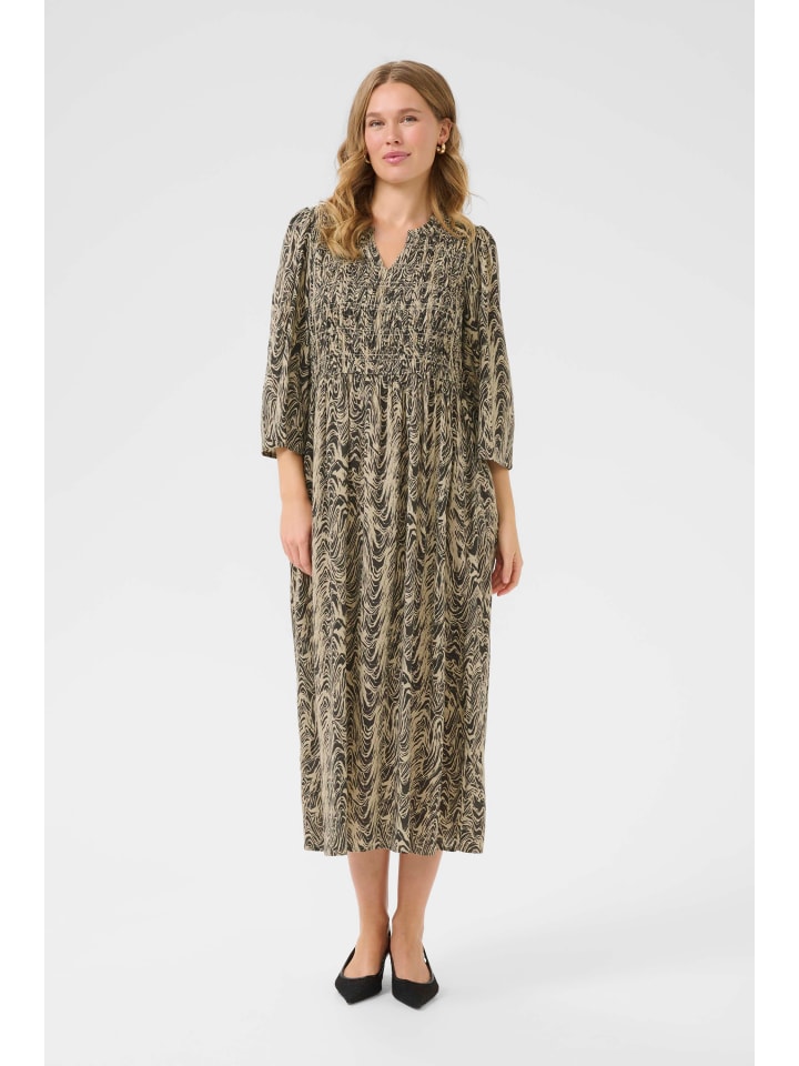 

Платье BPofelia, классический крой, серо-карамельный органический принт Kaffe