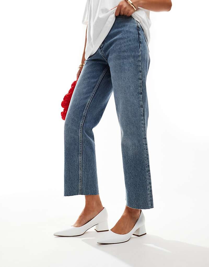 ASOS DESIGN – Saint – Белые туфли на среднем каблуке — фото 2
